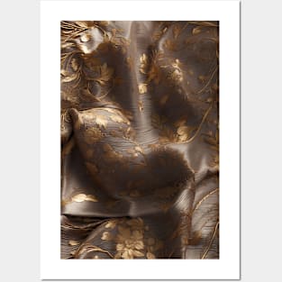 Luxurious gold sequin silk textile Posters and Art